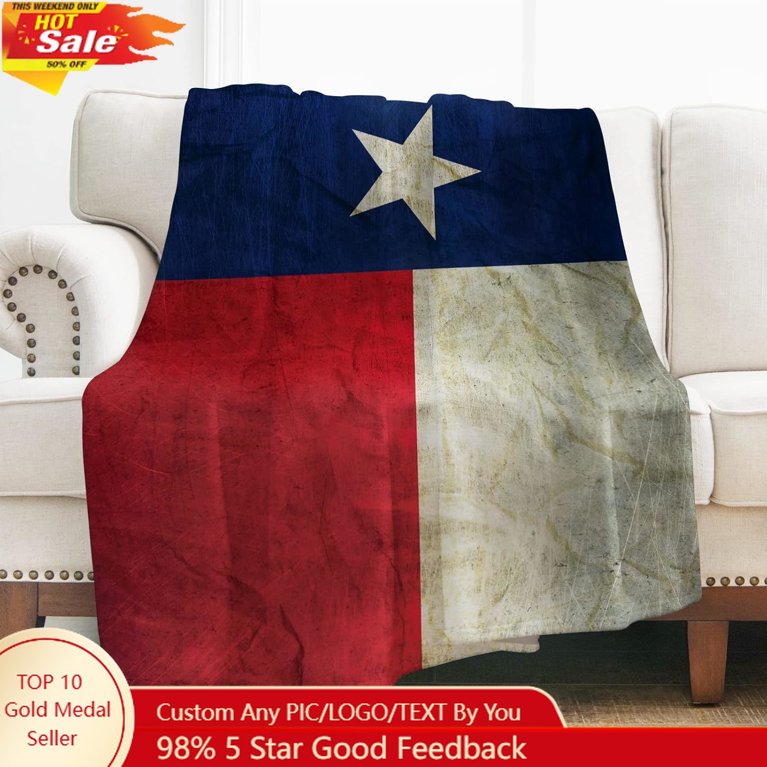 Home Textiles Throw - Levens Texas Flag Coperta da tiro