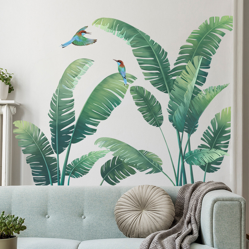 Xt Home Textiles - Pianta tropicale Foglia di banana Adesivi