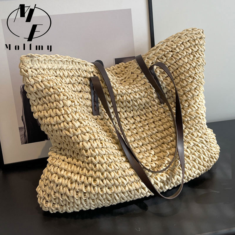 Home Textiles Store - Borse tote in paglia intrecciata Borsa
