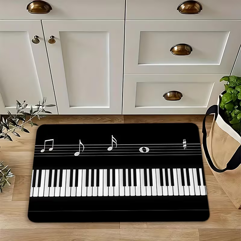 Home Textiles Notes - Tappeto da Cucina con Tasti di