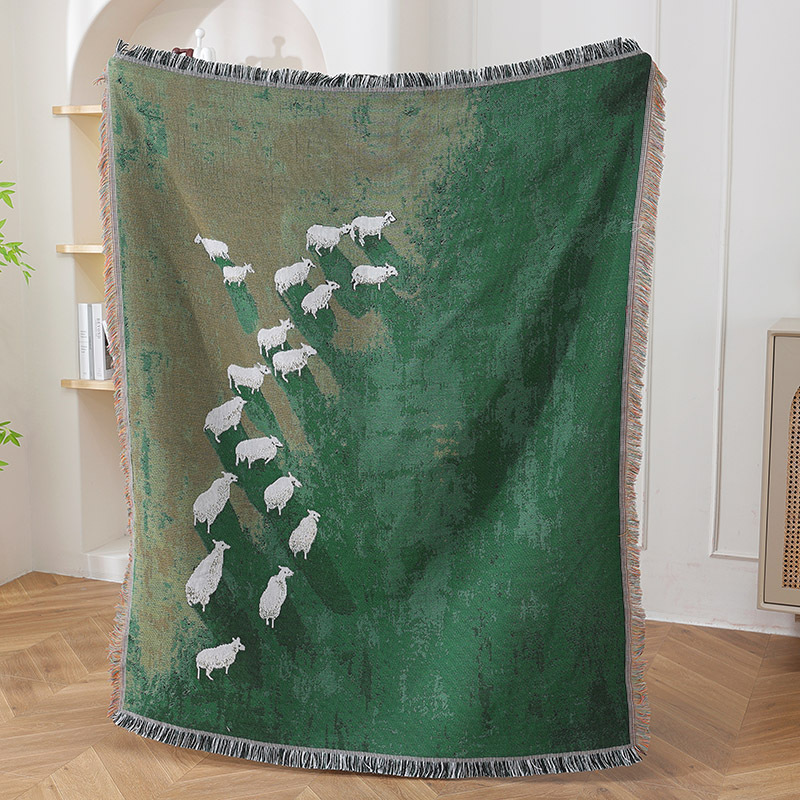 Home Textiles City - Coperta in Tessuto Jacquard con Motivo