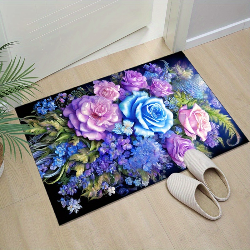 Tappeto floreale con rose blu  - Home Textiles And Furnishing recensione e prezzo